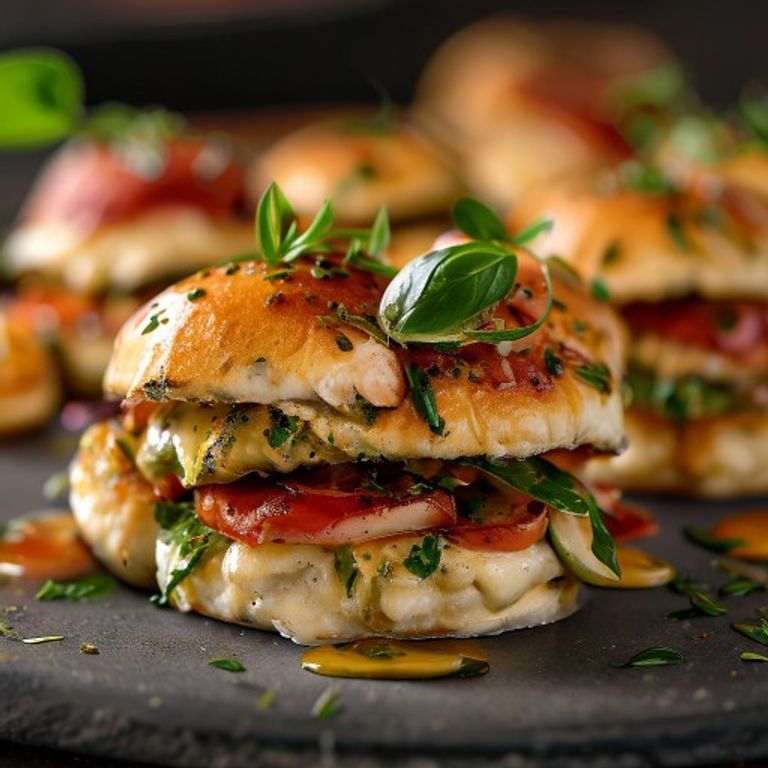 Pesto Chicken Caprese Sliders