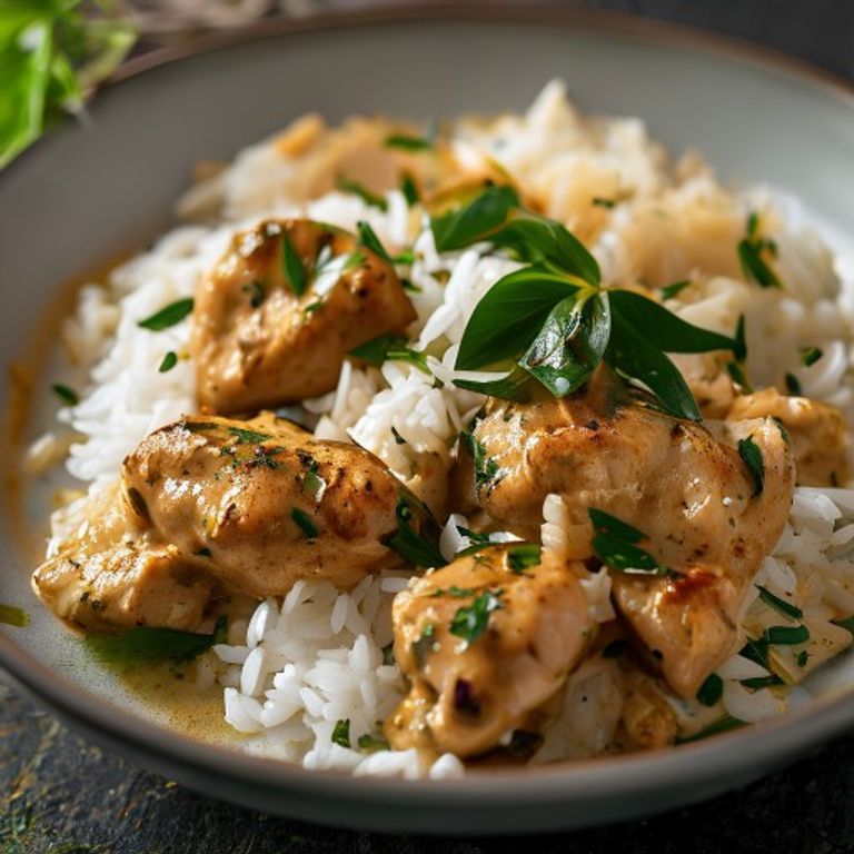 Mild Coconut Chicken Curry with Jasmine Rice