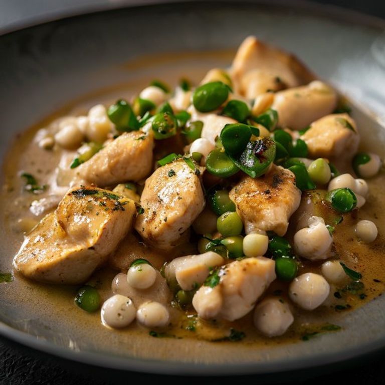 Mild Coconut Chicken Curry with Peas