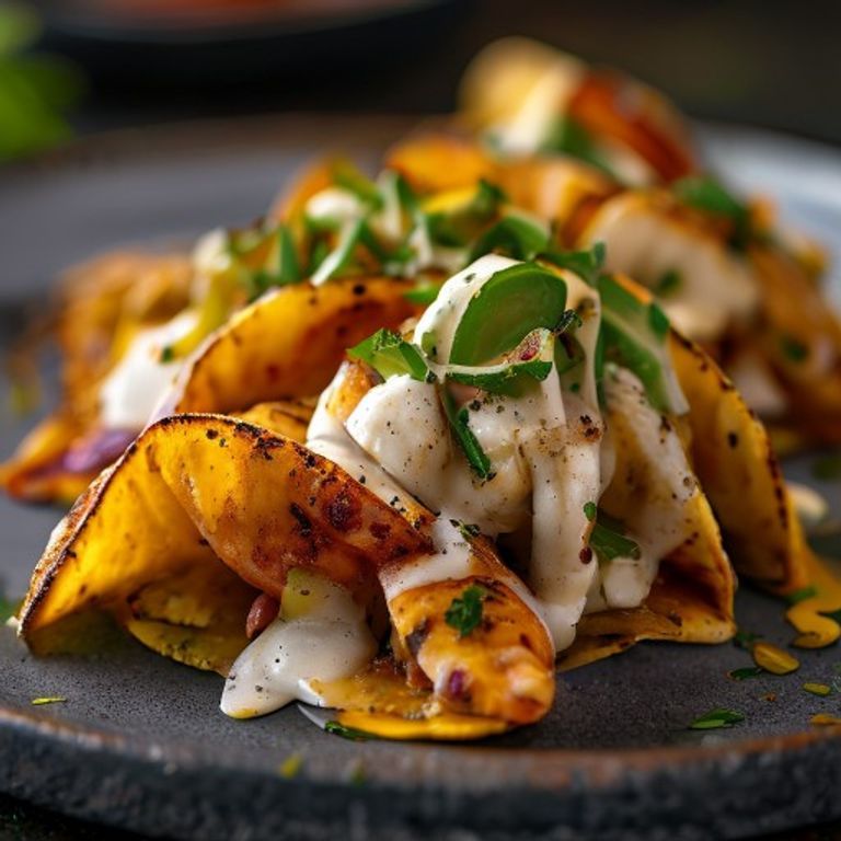 Crispy Baked Fish Tacos with Avocado Crema