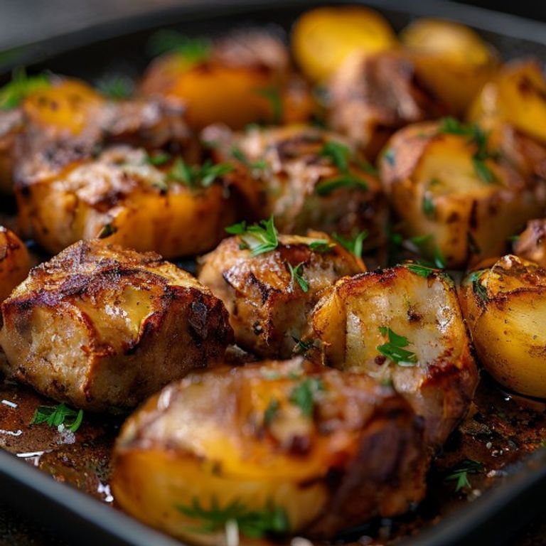Sheet Pan Mini Meatloaves with Roasted Potatoes