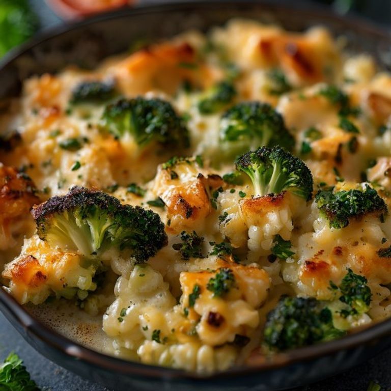 Cheesy Broccoli Ham Rice Casserole